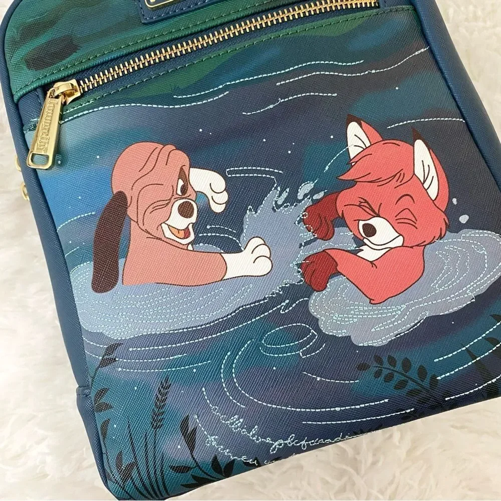 Loungefly Disney Fox And The Hound Water Fight Mini Backpack